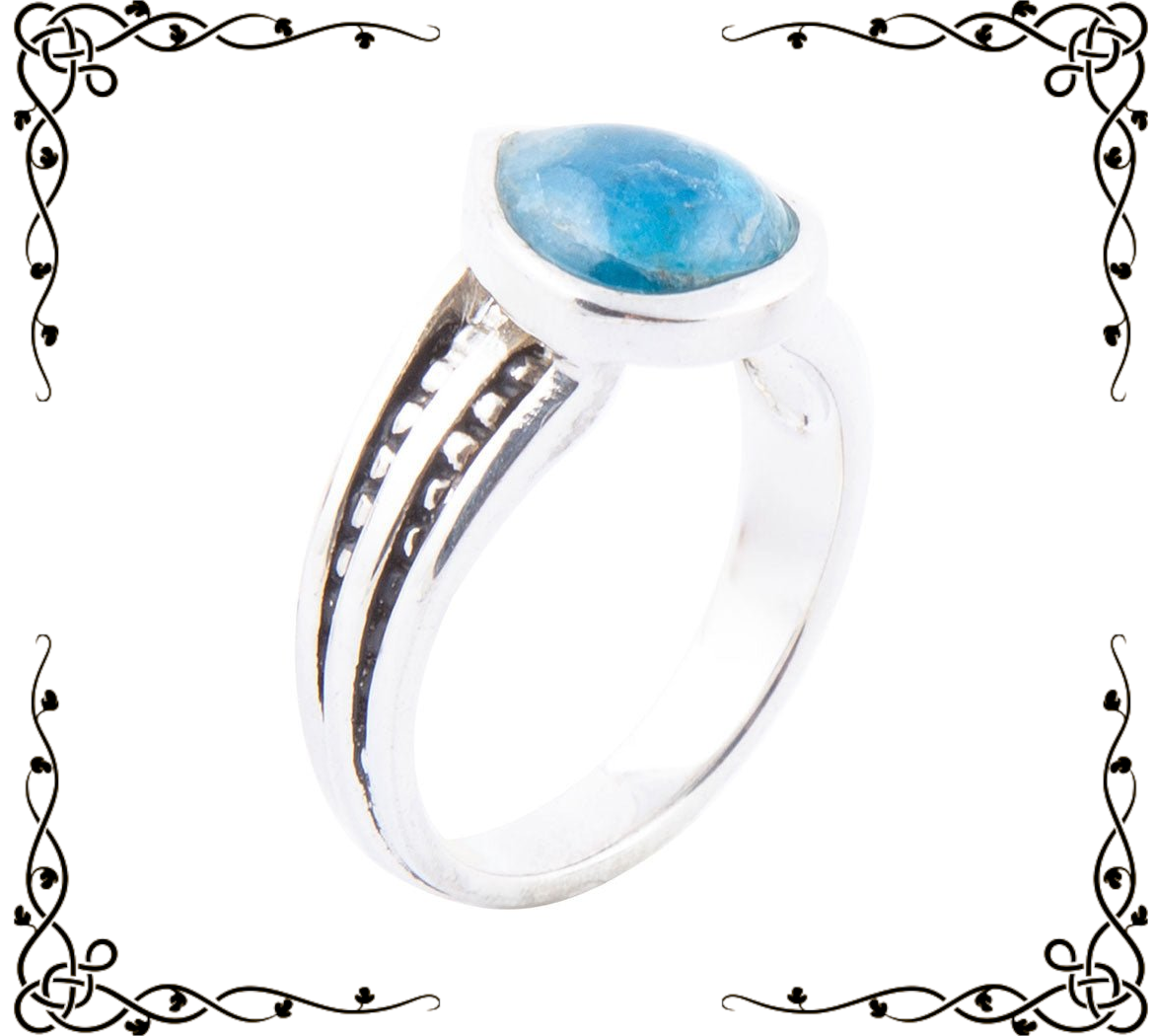 Astro Teardrop Blue Apatite and Sterling Silver Ring | Barse Jewelry