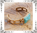 Athena Blue Turquoise Golden Cuff Bracelet | Barse Jewelry