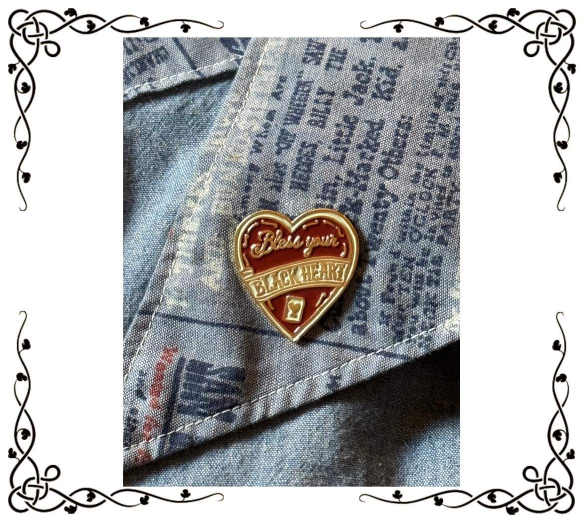 Bless Your Black Heart Enamel Pin | Southern Gothic Pin
