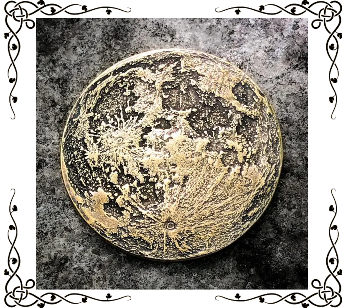Oracle Decision Coin | Near / Far Super Harvest Moon | Solid Brass