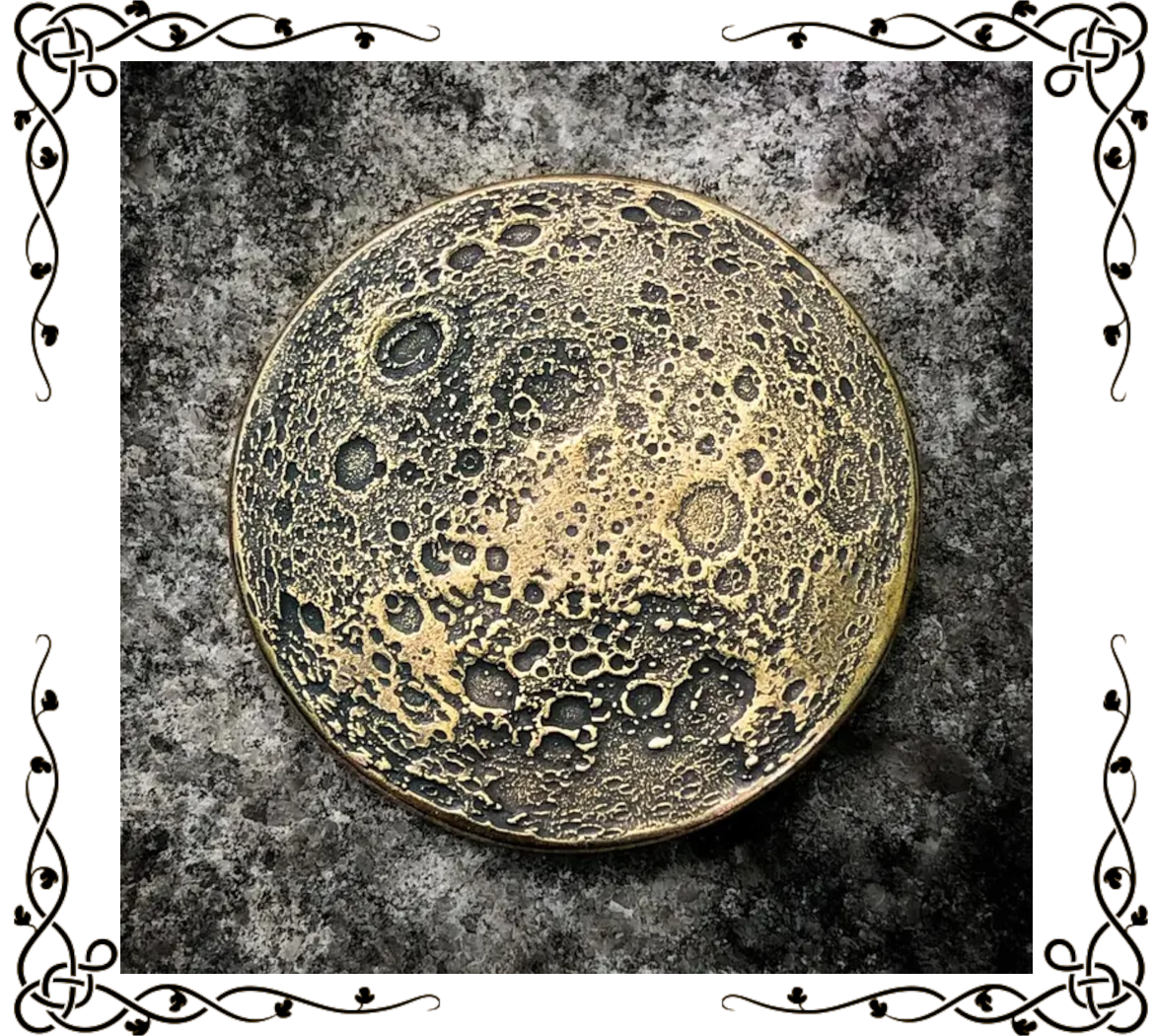 Oracle Decision Coin | Near / Far Super Harvest Moon | Solid Brass