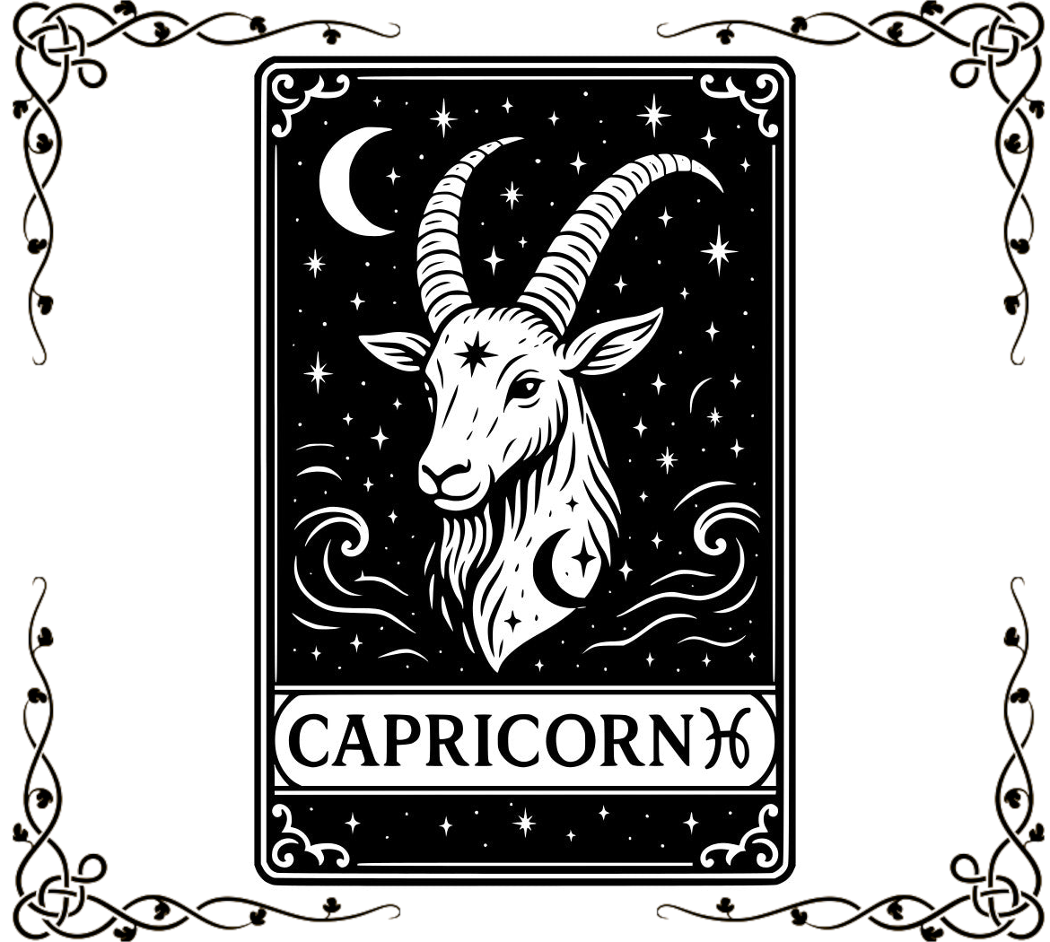 Zodiac Cards Fabric Panel 7 | Capricorn