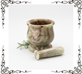 Carved Onyx Mortar & Pestle — Pakistani Calcite Onyx