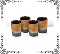 Buffalo Horn Shot Cups — Handcrafted Chevron Pattern | Sets of 4, 8 & 12