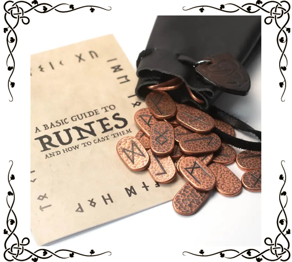 Solid Copper Elder Futhark Runes Set