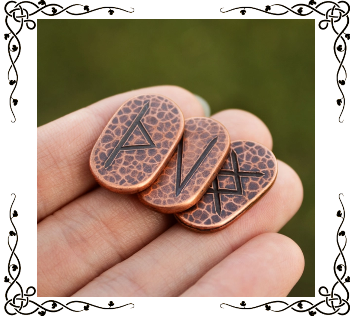 Pure Copper Elder Futhark Runes Set