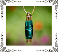 Emerald Acrylic Reliquary for Cremation Ash, Hair or Other Treasure