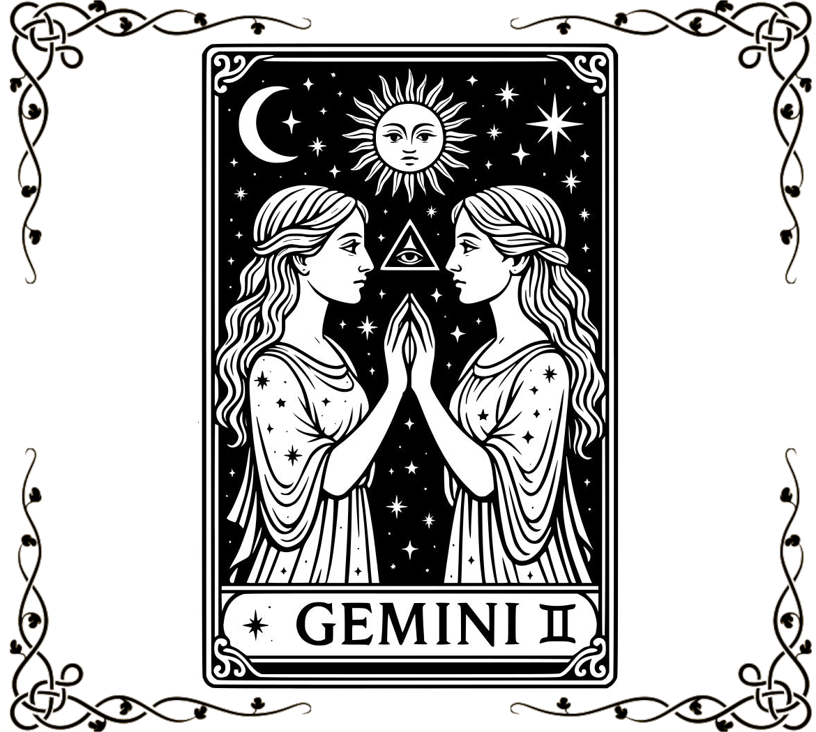Zodiac Cards Fabric Panel 8 | Gemini