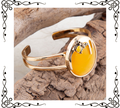 Honey Bee Yellow Agate Golden Cuff Bracelet | Barse Jewelry