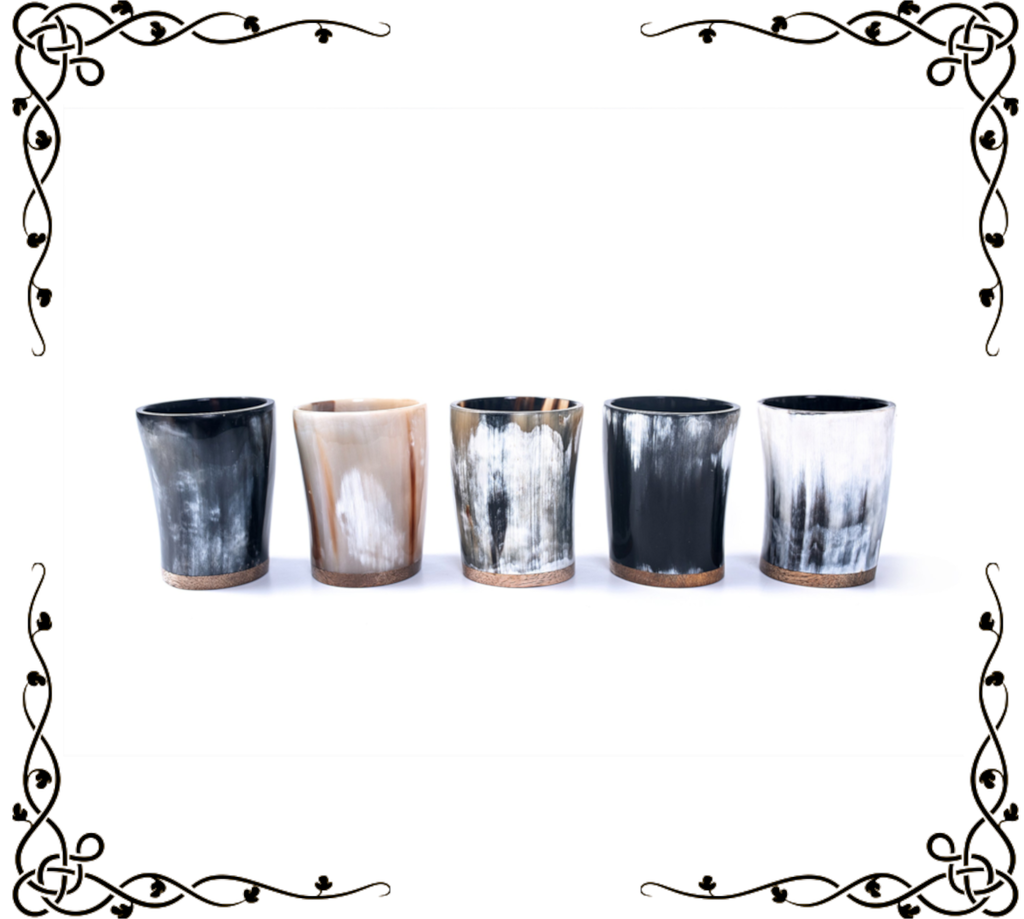 Horn Shot Cups — Genuine Ox Horn, 2 oz | 5-Pack | Norse Tradesman