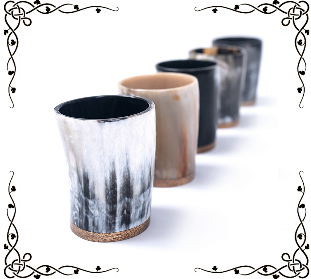 Horn Shot Cups — Genuine Ox Horn, 2 oz | 5-Pack | Norse Tradesman