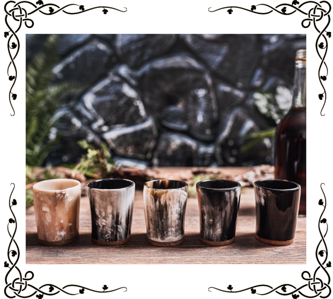Horn Shot Cups — Genuine Ox Horn, 2 oz | 5-Pack | Norse Tradesman