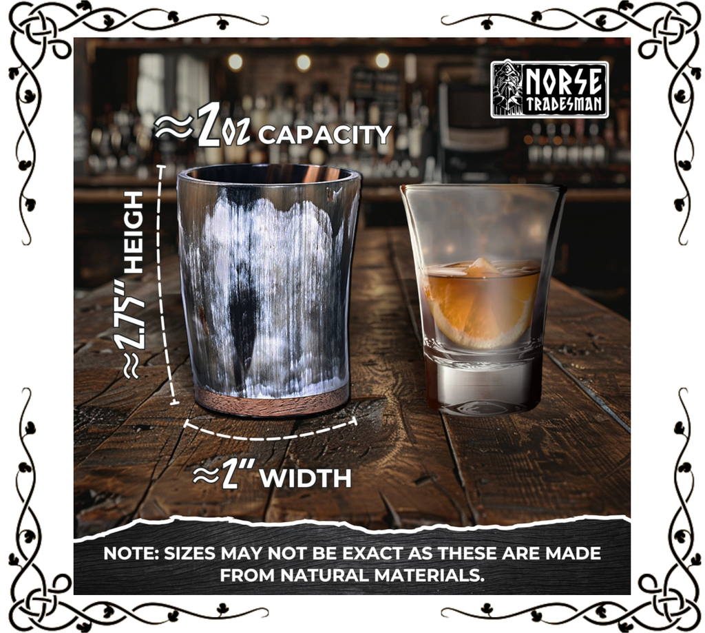 Horn Shot Cups — Genuine Ox Horn, 2 oz | 5-Pack | Norse Tradesman
