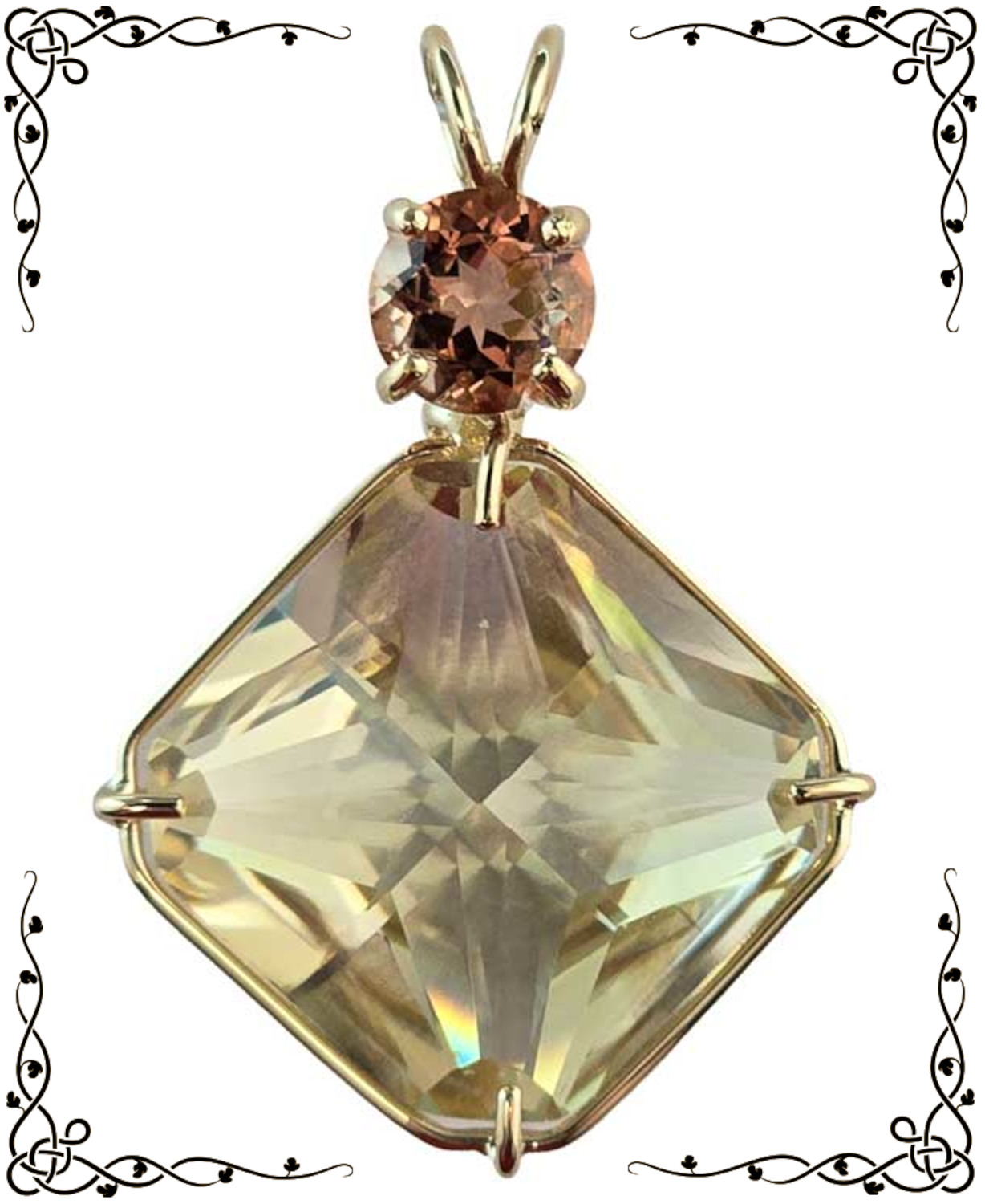 Incendicus - Golden Labradorite with Sunstone | 14k Gold | Paul Jensen Magician Stone™ | Necklace