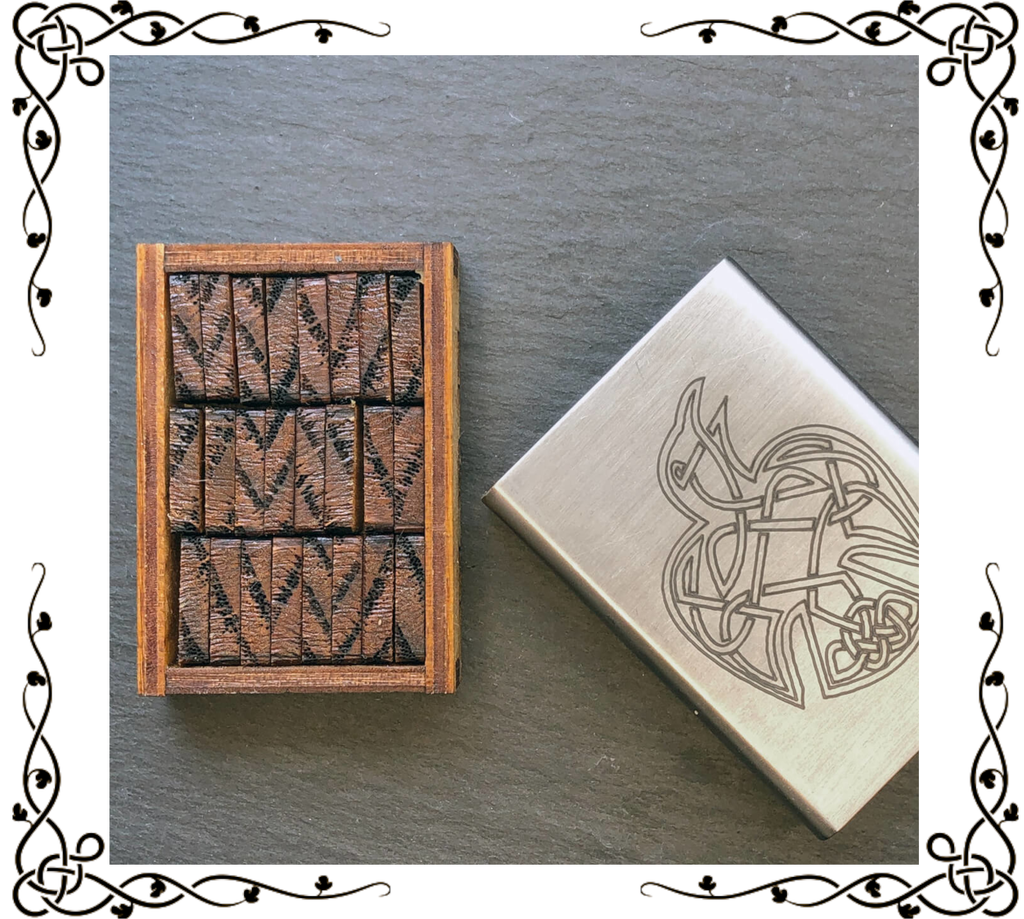 Celtic Raven Matchbox Runes Set