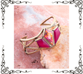 Pink Agate and Coral Matrix Golden Cuff Bracelet | Barse Jewelry