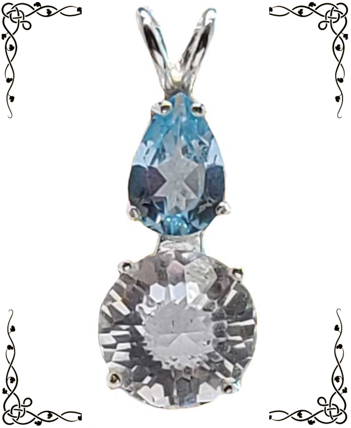 Elyndra - Clear Quartz with Blue Topaz