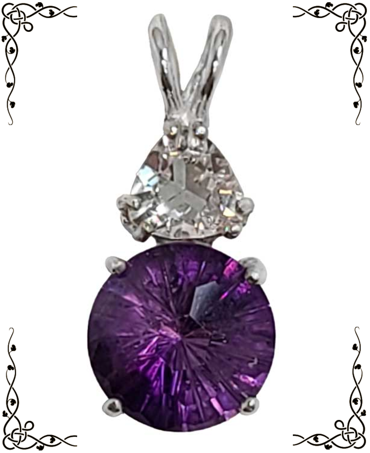 Hadarielle - Siberian Purple Quartz with Clear Quartz