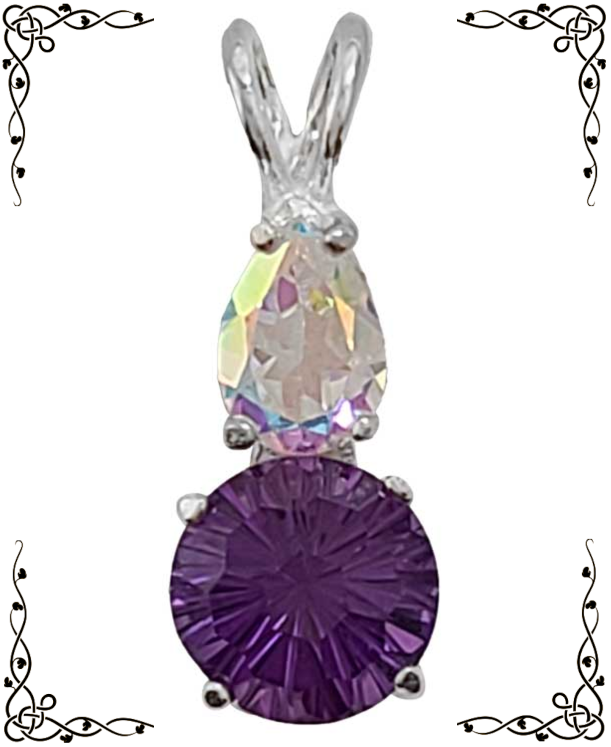 Myrora - Siberian Purple Quartz with Mystic Topaz