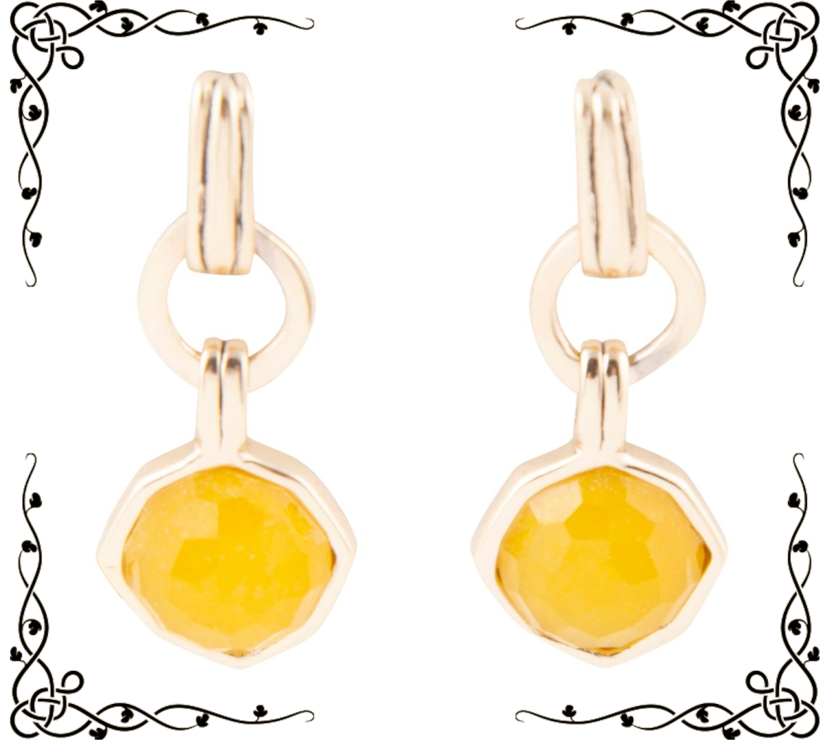 River Rocks Yellow Quartz and Golden Bronze Earrings | Barse Jewelry