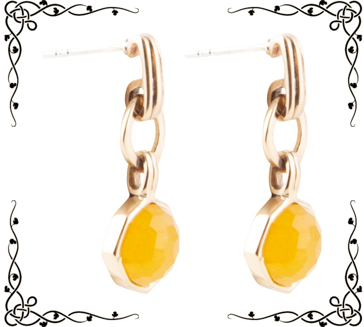 River Rocks Yellow Quartz and Golden Bronze Earrings | Barse Jewelry