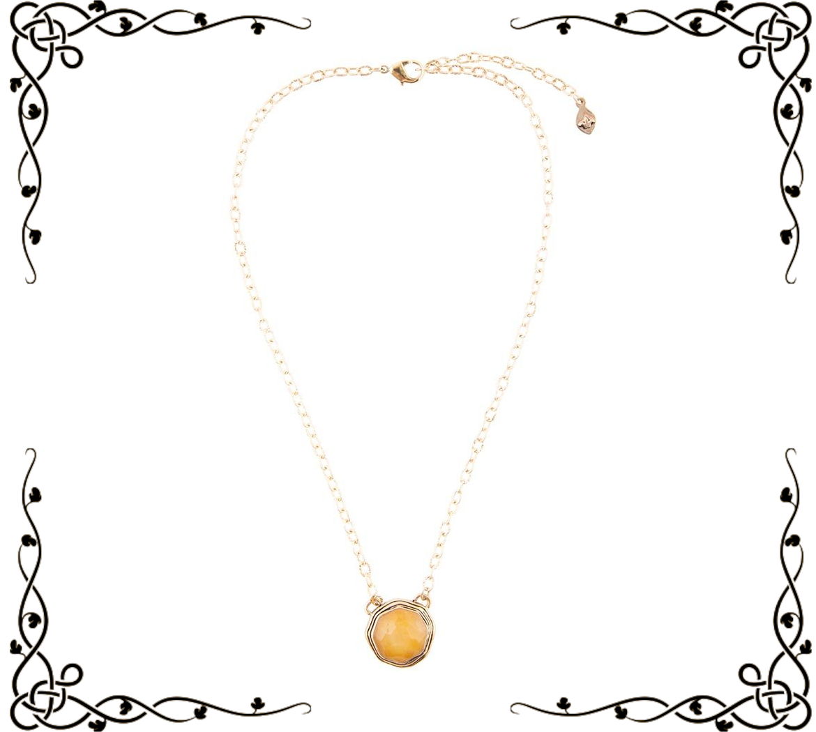 River Rocks Yellow Quartz and Golden Bronze Necklace | Barse Jewelry