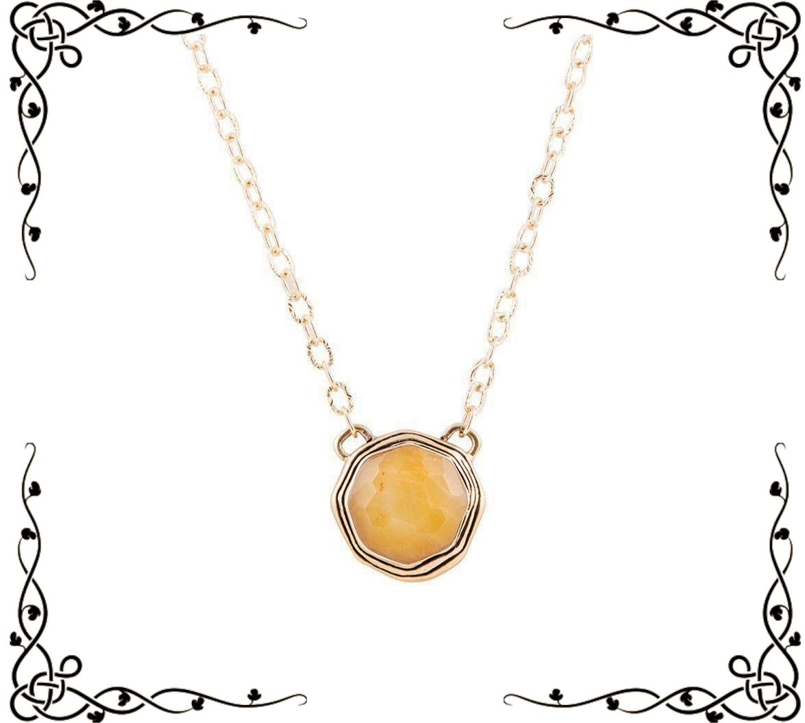 River Rocks Yellow Quartz and Golden Bronze Necklace | Barse Jewelry