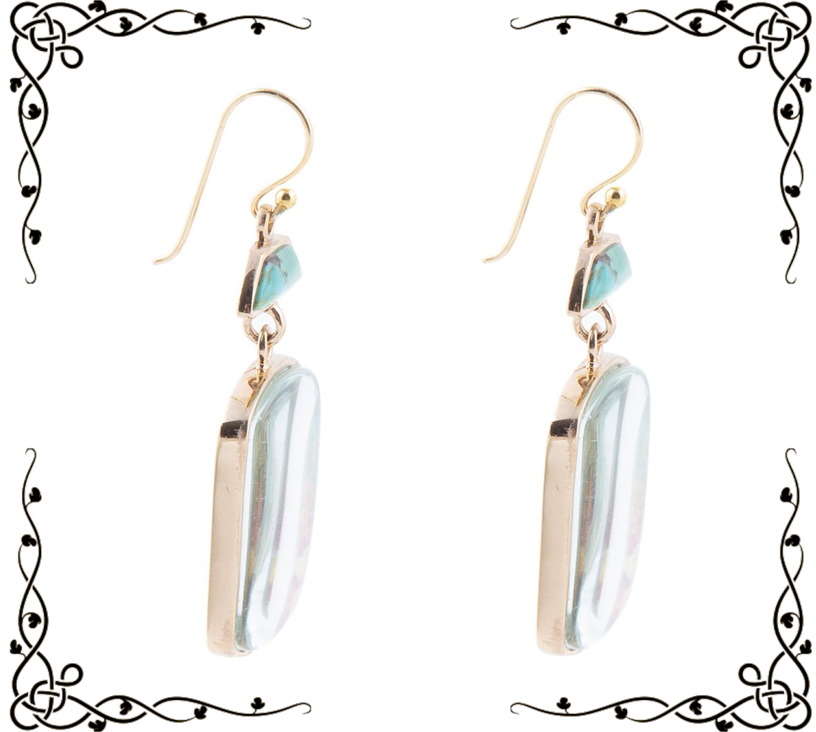 Drop Earrings | Scenic Sedona Desert | Blue Turquoise | Golden Bronze | Barse Jewelry