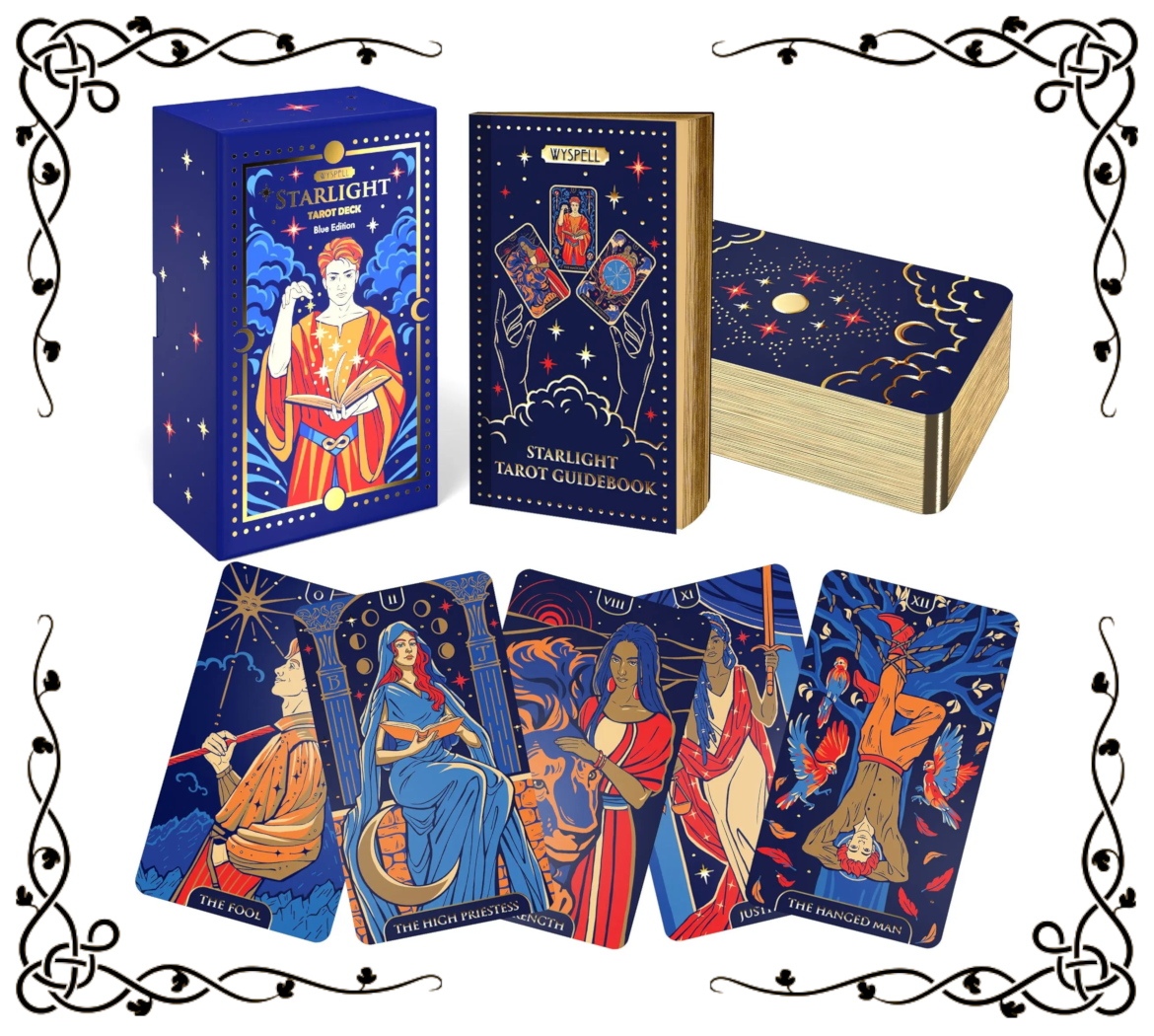 Starlight Blue Tarot Deck and Book Set | Wyspell | Daria Ermolova