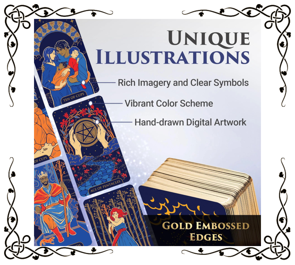 Starlight Blue Tarot Deck and Book Set | Wyspell | Daria Ermolova