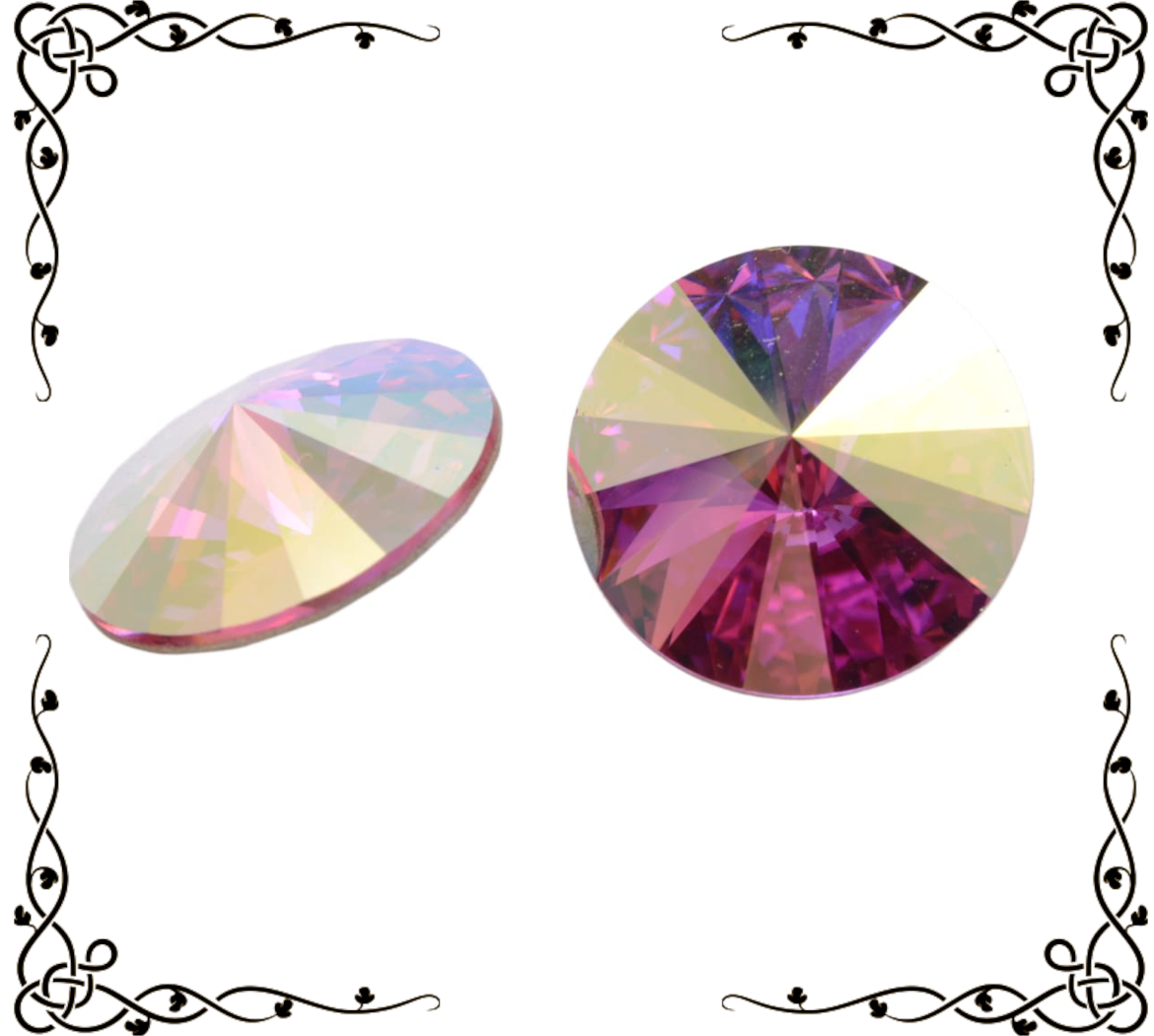 Swarovski 1122 Rivoli 18mm — Fuchsia AB