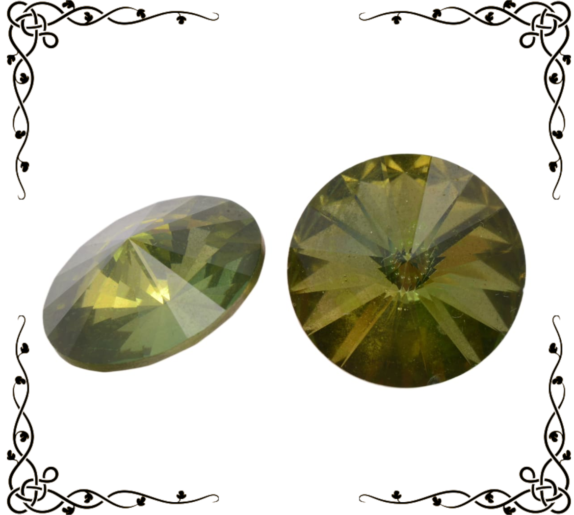 Swarovski 1122 Round Rivoli 18mm — Lemon Citrine