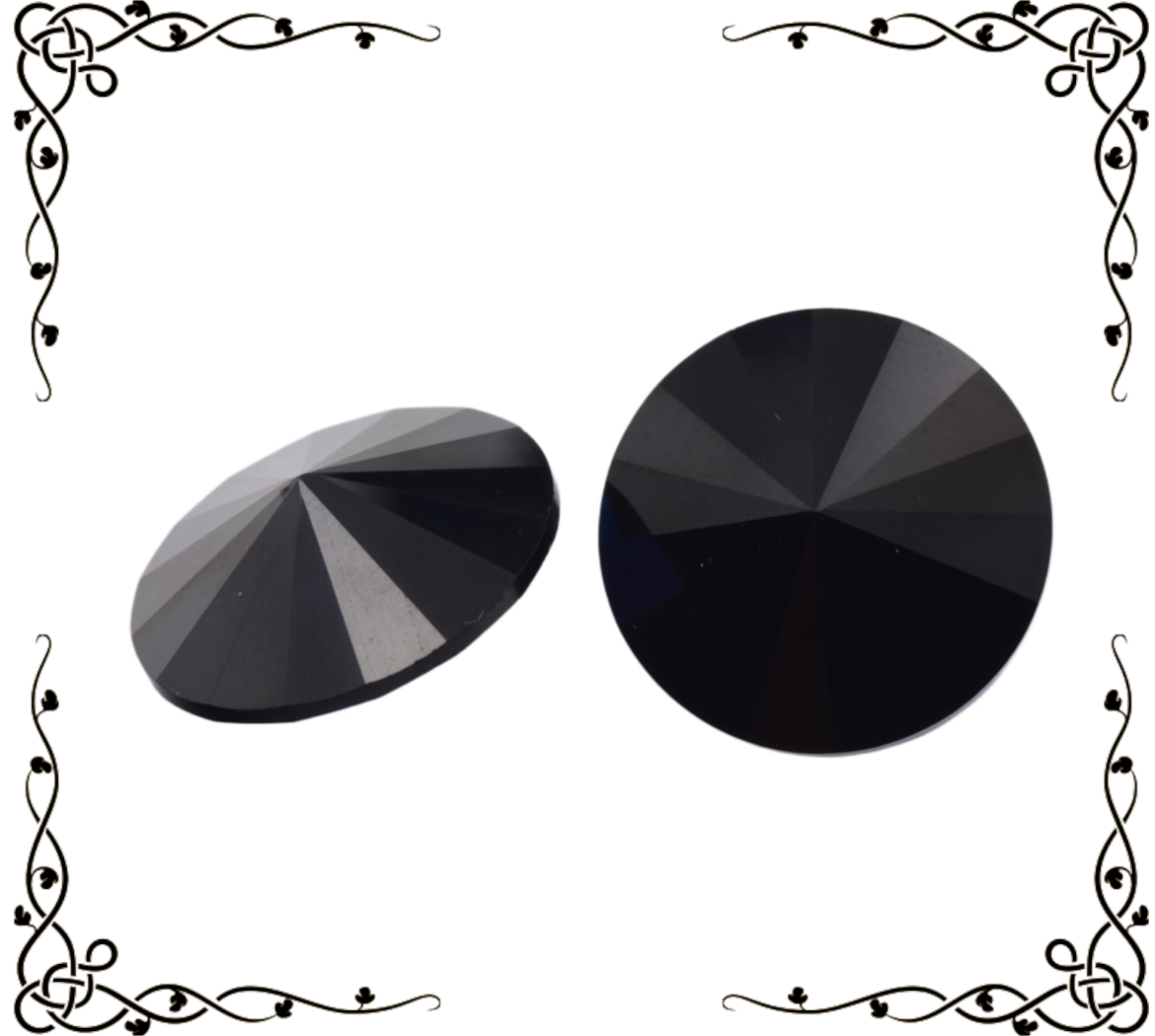 Swarovski 1122 Round Rivoli 18mm — Jet Black